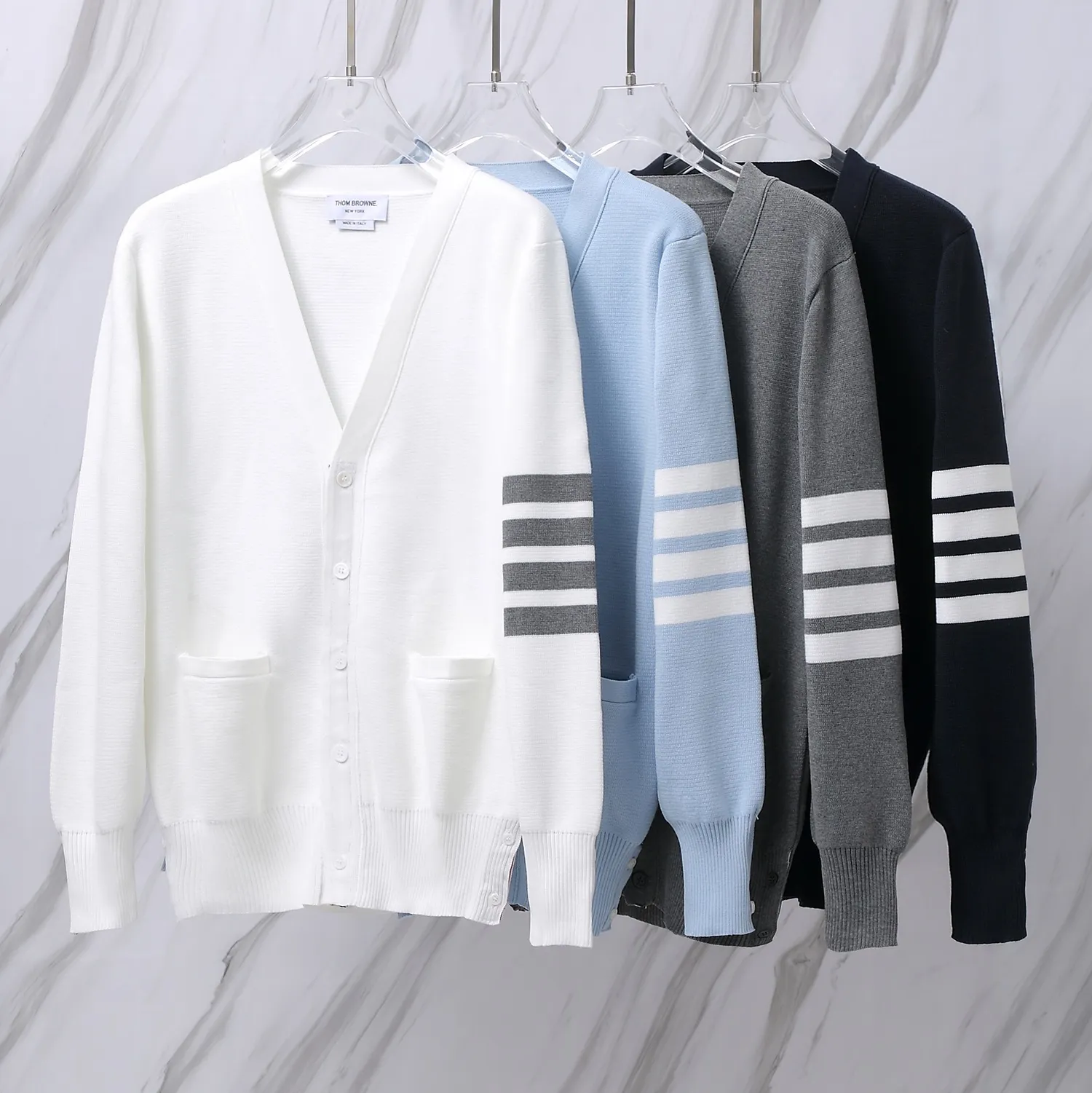 ：M 04 （TBClassic ） THOM BROWNE .TBClassic Breathable Same Style ：White/Navy Blue /Gray/ Blue Size：1/2/3/4